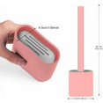 thumbnail image 2 of Cepillo de baño de silicona revolucionario con soporte, de secado rápido, flexible, TPR, antirayaduras, para inodoro de baño (rosa), 2 of 5