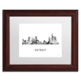 thumbnail image 2 of Trademark Fine Art 'Detroit Michigan Skyline WB-BW' Canvas Art by Marlene Watson, White Matte, Wood Frame, 2 of 4