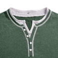 thumbnail image 7 of JIAYUE Men's T Shirt Fashionable Contrast Color Trim Henley Long Sleeve Shirts V Neck Buttons Placket Slim Fit Casual Pullover Tops For Commute Travel And Daily Comfortable Wear, 7 of 7