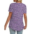 thumbnail image 4 of Trendy Tops For Women 2025 Summer Short Sleeve Womens Blouses Dressy Casual Tunics Foral Print Shirts Xl, 4 of 4