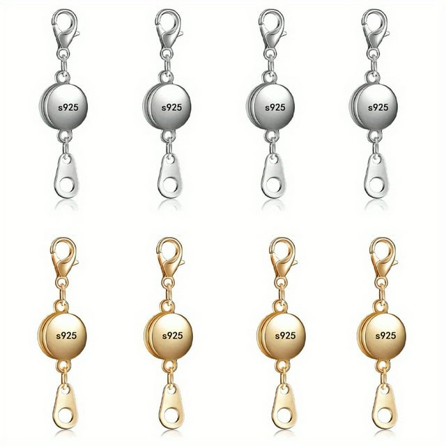 CNKOO Fermoir Magnétique Verrouillable en Argent Sterling 925 pour Bijoux Fermoir Rond pour Collier Fermetures Rallonge de Bracelet pour Fabrication de Bijoux ZZZ
