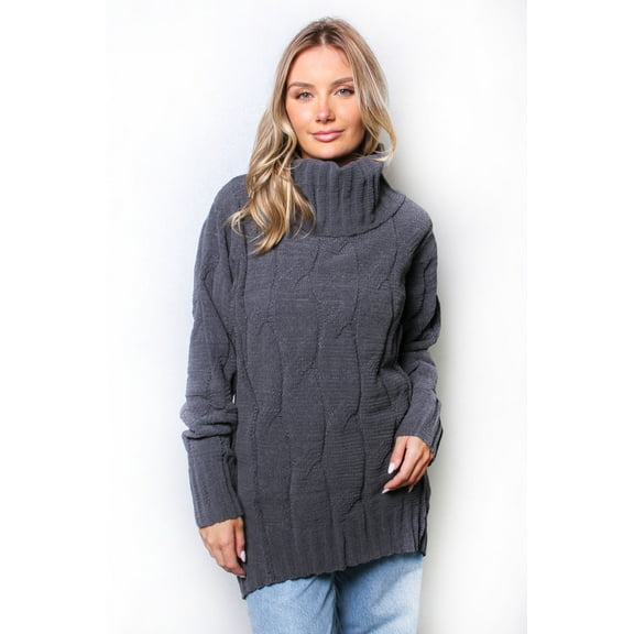 Women's Turtleneck Long Sleeves Knit Sweater