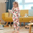 thumbnail image 5 of Dailycode Cotton Pajama Set Snug Fit Long Sleeve Top and Pants for 18M-8Y Strawberries Flowers Leaves, 5 of 7