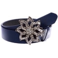 thumbnail image 2 of 1 1/2" Women's Snap On Rhinestone Floral Fashion Belt Multi-Color Options, 2 of 3