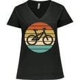 thumbnail image 3 of Inktastic Bicycle Vintage Cyclist Sunset Women's Plus Size V-Neck T-Shirt, 3 of 5
