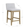 thumbnail image 4 of Nathan James Gracie Modern Bar Stool Counter Height Barstool with Back, Upholstered Kitchen Island Stool with Solid Wood Legs, Gray/Light Brown, 4 of 5