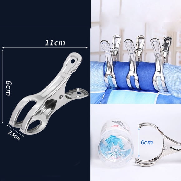Stainless Steel Heavy Duty Large Beach Towel Clips Clothes Pegs Pins Metal Hanging Clips For Clothes Towels