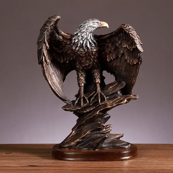 Eagle Statue, Resin Eagle Sculpture Bronzed Paint For Family
