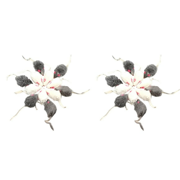 24 Piezas Falso Juguetes para Mascotas Los Ratones de Cola de Pelo del Suenan Ruidosamente Suave Piel de Conejo Real Suena Un Juguete de Chirriante