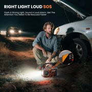 AUOSHI 30000mAh Weather Radio, NOAA/AM/FM Emergency Radio with USB/Solar/Hand Crank Charging, Flashlight, SOS Alarm, Compass, Battery Operated for Hurricane Preparedness, Gray