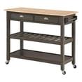 thumbnail image 1 of Pemberly Row Three-Tier Butcher Block Kitchen Cart w/ Drawers in Gray Wood, 1 of 10