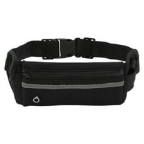 Unique Bargains 1 Pc Single Layer with Hold a Kettle Model Running Waist Pack for Hiking Gym Polyester Black