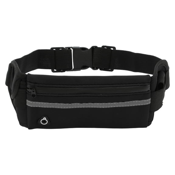 Unique Bargains 1 Pc Single Layer with Hold a Kettle Model Running Waist Pack for Hiking Gym Polyester Black