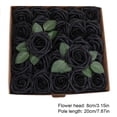 thumbnail image 2 of Flor de Rosa Artificial DIY Simulación Decoración Floral Adorno para el Hogar Flor de Espuma de PE Falsa, Negro 25 piezas kenally HA8917-02B, 2 of 6