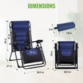 thumbnail image 3 of Backyard Expressions Deluxe XL Padded Recliner Chair – Ergonomic Anti-Gravity Lounger with Folding Design, Side Tray, and Adjustable Headrest, 3 of 6