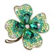 thumbnail image 2 of Broche elegante de trébol con diamantes de imitación, Pin de solapa de trébol irlandés, recuerdo irlandés, Pin de cristal verde brillante para chaquetas, bolsos, mochilas, 2 of 5
