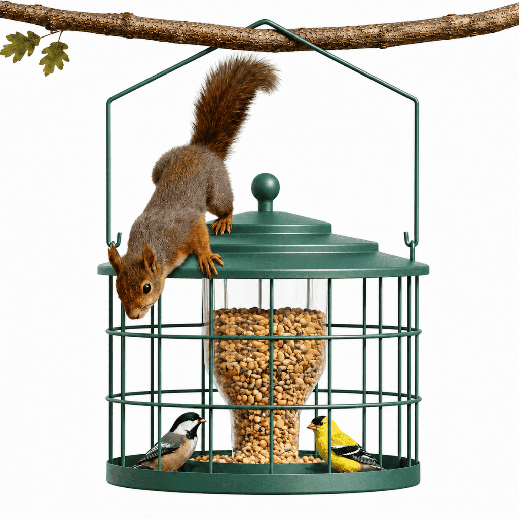 Birdream Squirrel Proof Metal Bird Feeder, Outdoor Hanging Cage Feeder for Small Birds, Starling Resistant Wild Bird Feeder, Garden Yard Decor, 1 Pack