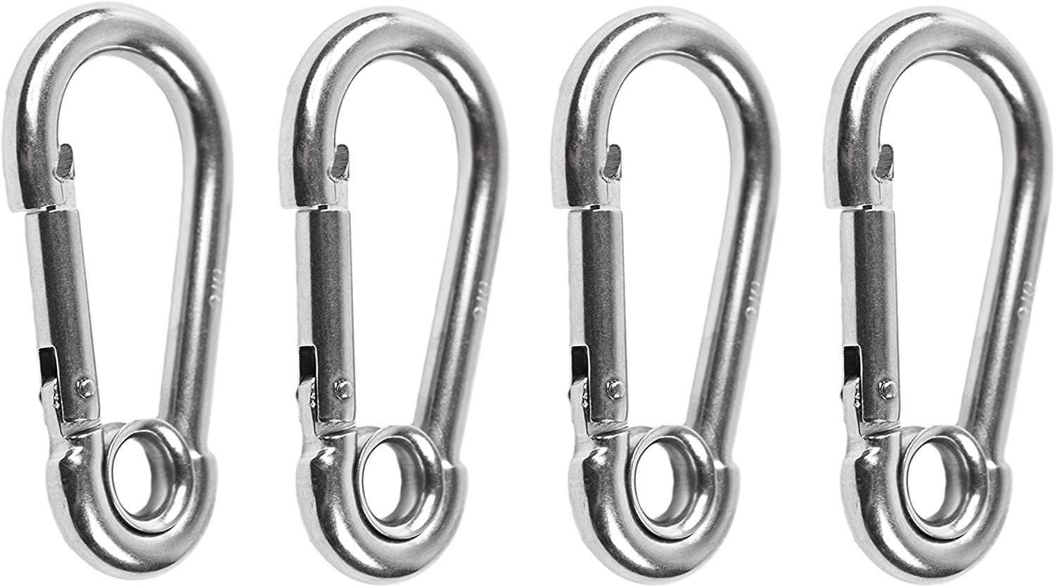 Snap Hook Stainless Steel 316 Clip Camping Climbing Lock Key Ring *CHOOSE SIZE* 