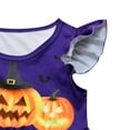 thumbnail image 5 of UACY Girls Hallo-ween Lightweight Pumpkin Dress Toddler Kids Girls Fly Sleeves Cartoon Hallo-ween Pumpkins Prints Custome Princess Dress(Purple,4-5 Years), 5 of 9
