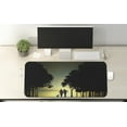 thumbnail image 2 of Woodland Computer Mouse Pad, Happy Couple and Tree Silhouettes Romantic Walking with Dog at Sunset Dust Image, Rectangle Non-Slip Rubber Mousepad X-Large, 35" x 15", Multicolor, by Ambesonne, 2 of 2
