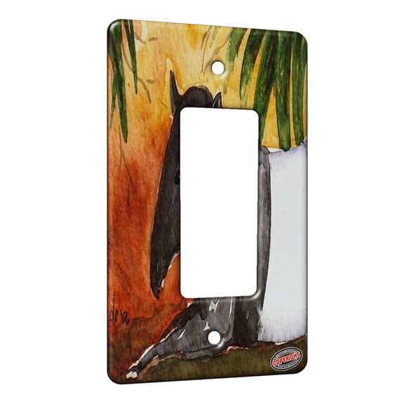 KuzmarK™ 1 Gang Rocker Wall Plate - Resting Tapir Wildlife Art by Denise Every