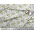 thumbnail image 2 of Soimoi Gray Heavy Canvas Fabric Stripe & Anemone Floral Printed Craft Fabric by the Yard 58 Inch Wide, 2 of 3