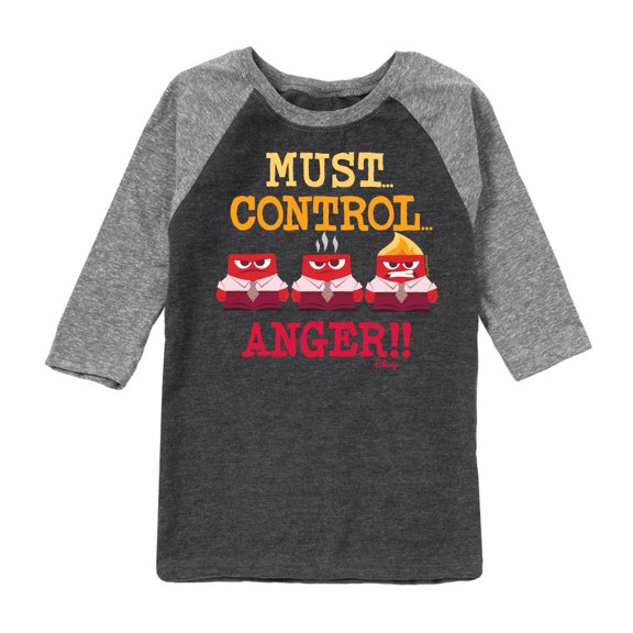 Inside Out - Must Control Anger -Toddler And Youth Raglan Graphic T-Shirt