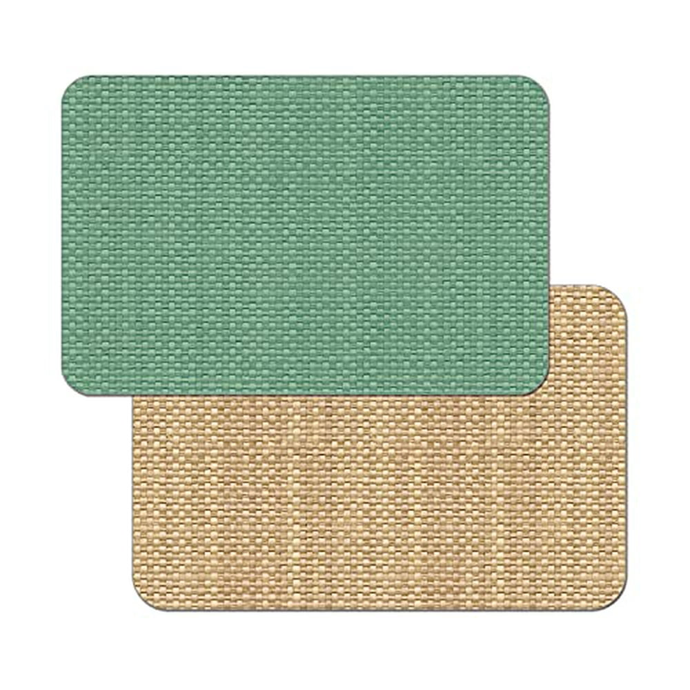 CounterArt Mint Green and Natural Basket Weave Design Reversible