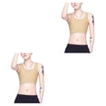 thumbnail image 3 of Qarigey Camiseta sin mangas Tomboy Breast Chaleco Camisa Pecho Binder Trans Adelgazante Ropa interior elástica Vendaje reforzado Mujer Color de piel L 2piezas, 3 of 6