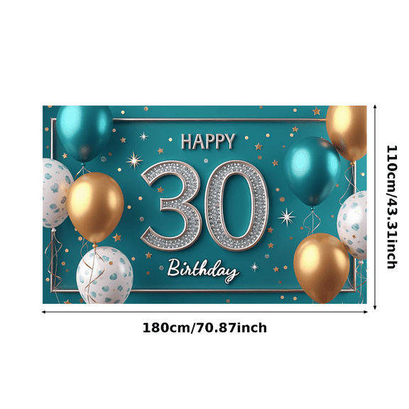 Yatrandify Balloon Decoration Happy Birthday Banner Metallic Balloons Confetti Design Photo Prop for 30th Birthday Celebration Party Event Decoration