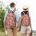 thumbnail image 3 of Vsdgher Cute Strawberry Print Canvas Backpack Travel Rucksack Unisex Knapsack 15.7/17.7Inch Laptop Backpack for Work,College -Medium, 3 of 5