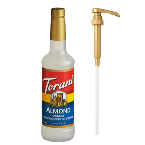 Torani Almond (Orgeat) Flavoring Syrup Plastic 750 mL Bonus Squeeze Pump