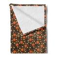 thumbnail image 2 of Autumn Soft Flannel Fleece Throw Blanket, Seasonal Halloween Pumpkin Fallen Yellow Leaves Printed Illustration, Cozy Plush for Indoor and Outdoor Use, 50" x 60", Taupe and Burnt Sienna, by Ambesonne, 2 of 5