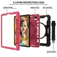 thumbnail image 4 of 360 Degree Rotating iPad Pro 11 inch 2020 2nd Generation Case with Pencil Holder, Dteck Kickstand Shockproof Heavy Duty with Shoulder Strap Hand Strap For iPad Pro 11 (2020), Black + Rose, 4 of 7