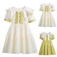 thumbnail image 1 of NJDVHB Robe d'Été pour Tout-Petit, Robe de Plage pour Fille, Robe de Fête pour Filles, Robe Princesse Décontractée à Manches Courtes Unie et à la Mode pour Filles, Kaki, 160, 1 of 3
