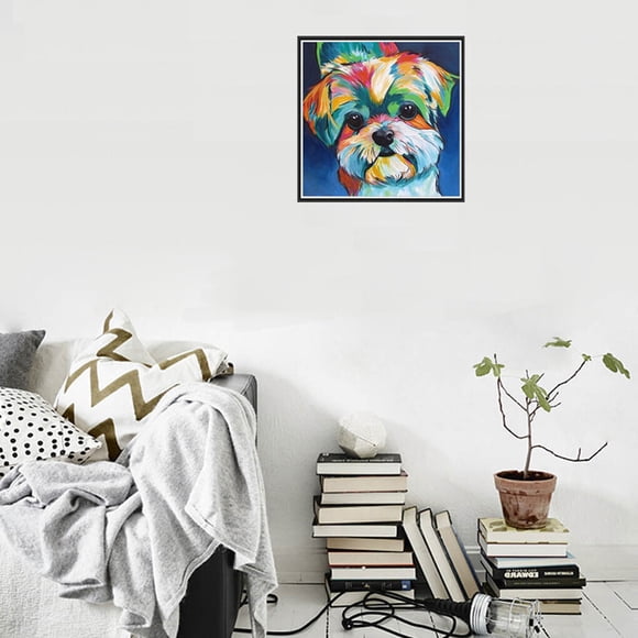 facefd DIY Painting Diamond Rhinestones Embroidery Cute Dog Pictures stitchwork Embroidery drawing bedroom Cross-stitch Needlework Stitchwork Drawing Bedroom Decor