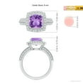 thumbnail image 4 of ANGARA Natural Twisted Rope Cushion 2.2 ct Amethyst Halo Ring in 14K White Gold for Women (Size-8mm) | February Birthstone, Birthday, Anniversary, Jewelry Gift for Women | Natural Amethyst Ring, 4 of 8