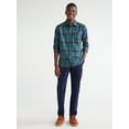 thumbnail image 3 of Free Assembly Men's Stretch Oxford Tartan Shirt with Long Sleeves, Sizes XS-3XL, 3 of 8
