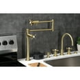 thumbnail image 3 of Kingston Brass KS4707BEX Essex Deck Mount Pot Filler Faucet, Brushed Brass, 3 of 8