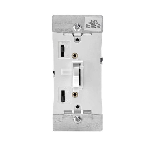 Interruptor de intensidad Leviton R02-TSL06-1KW con palanca blanca de 600 W