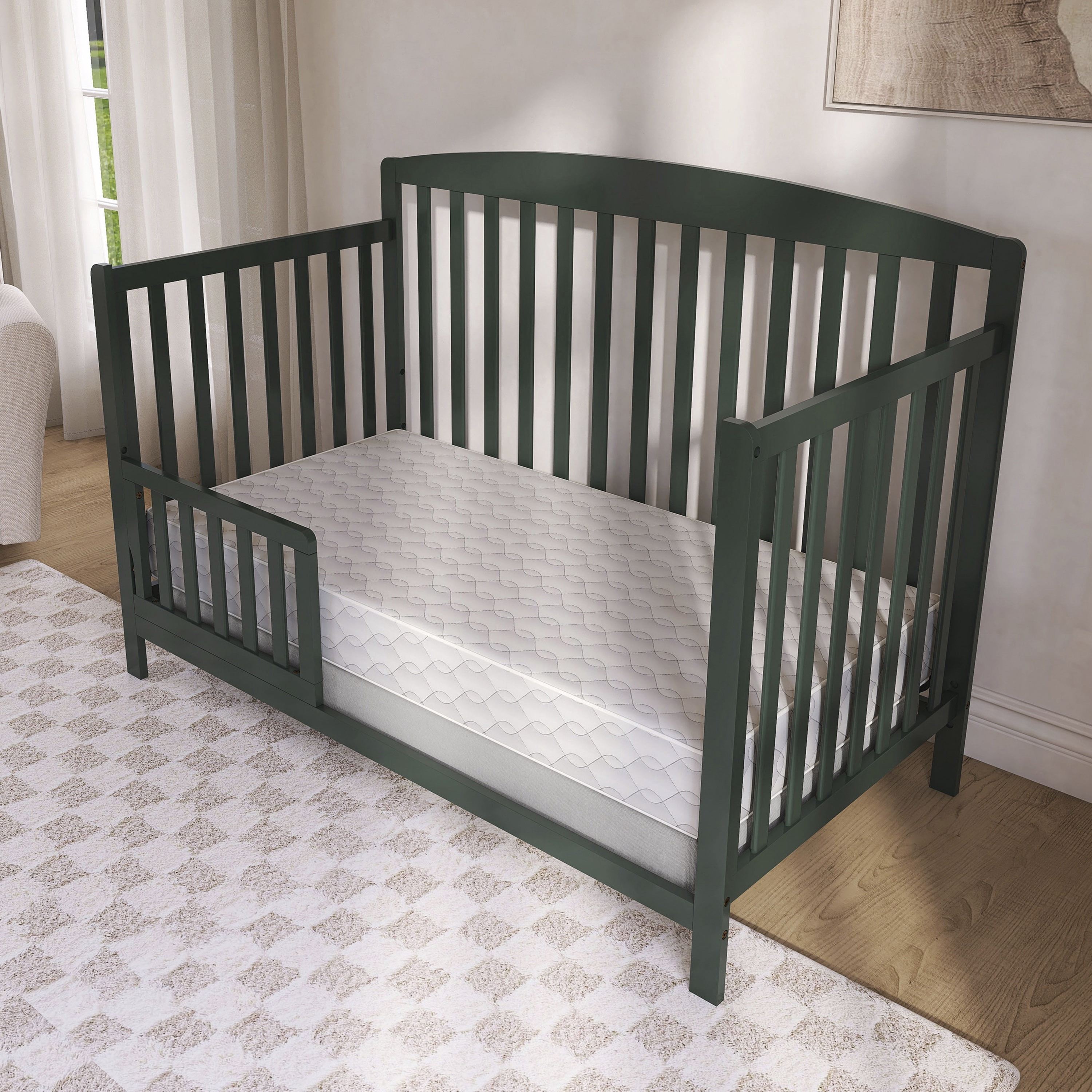 Dream On Me 2 in 1 Cozy Cloud Crib and Toddler Mattress, Taffeta