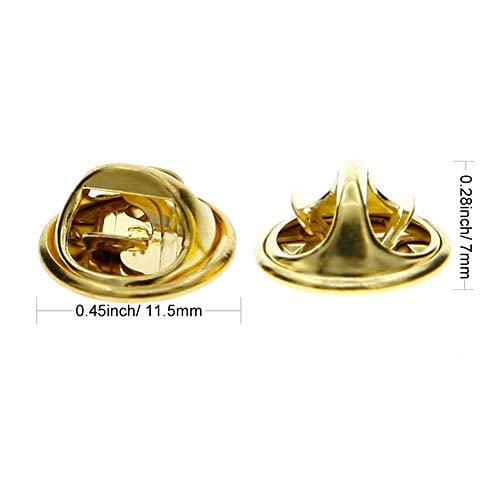 50PCS Brass Metal Pin Backings for Brooch Tie Hat Badge Gold Lapel Pin Backs