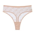 thumbnail image 6 of GEWSEY Women's Lace Sheer Panties Heart Print Low Rise Sexy Thongs Underwear (Light Yellow, M), 6 of 8