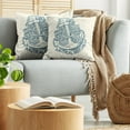 thumbnail image 5 of Ambesonne Anchor Throw Pillow Cover 2 Pack, Vintage Nautical Sea, 16", Blue Cream, 5 of 5