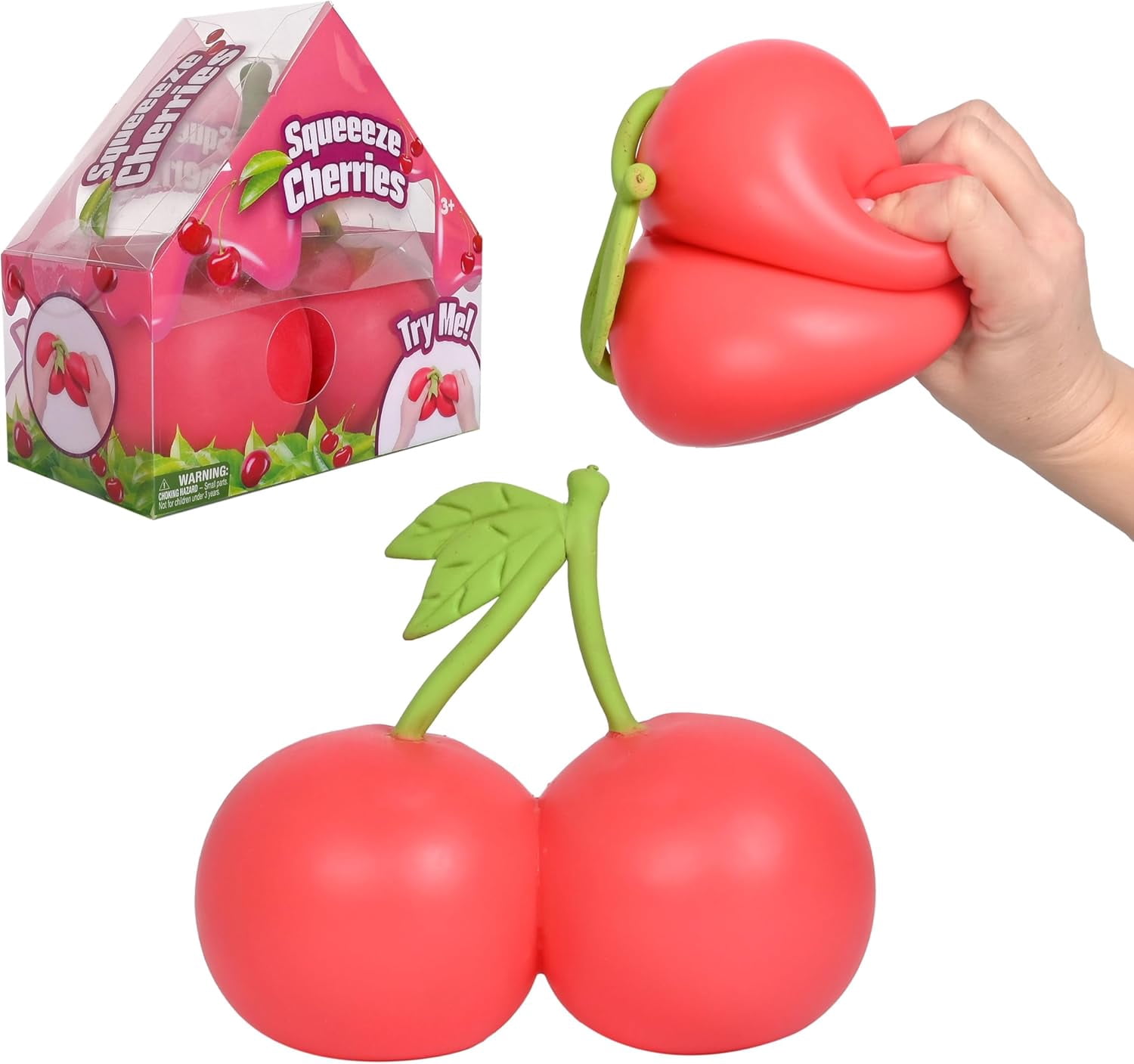 Decorative Cherry Squishy Accessory - 5.5" Realistic Fruit Tension Relief Squeeze Ball for Home Wellness