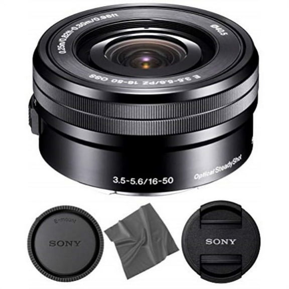 sony selp1650 16-50mm oss lens: sony e pz 16-50mm f/3.5-5.6 oss lens (black)   aom pro starter bundle kit combo - international version (1 year aom warranty)