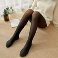 thumbnail image 6 of Fake Translucent Warm Pantyhose Leggings Slim Stretchy Soft Tights for Winter Outdoor, 6 of 6
