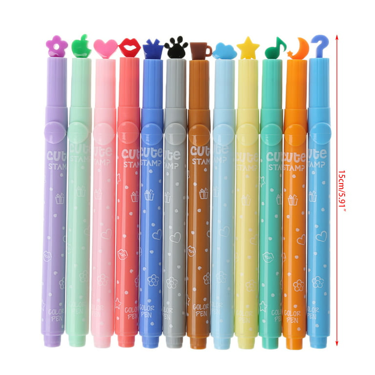 KRIZJUES Cute Highlighter Kawaii Double Head Pen, Assorted Pastel Colors  Multicolor Marker Animal Cartoon No Bleed Colored Bible Aesthetic Pen for  Writing Graffiti School Supplies(Set of 24) - Yahoo Shopping