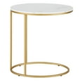 thumbnail image 5 of Evelyn&Zoe Enzo 20" Wide Oval Side Table with Faux Marble Top, Brass, 5 of 7