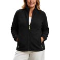 thumbnail image 2 of Women's & Plus Size Micro Polar Fleece Jackets, Fall Winter Zip-up Stand Collar Long Sleeve Cozy Warm Outdoor Coats, S-4XL, 2 of 6